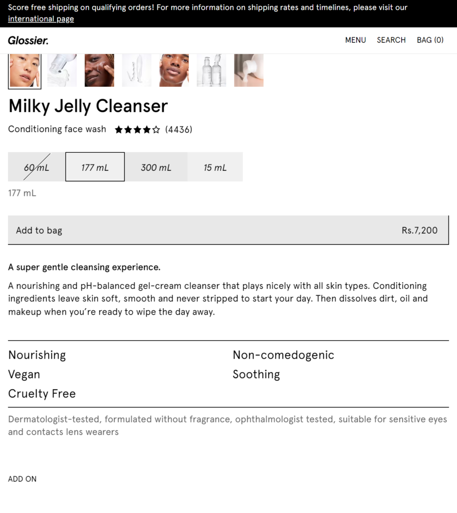 Glossiers emphasize the crucial role of truly understanding your audience in eCommerce copywriting.