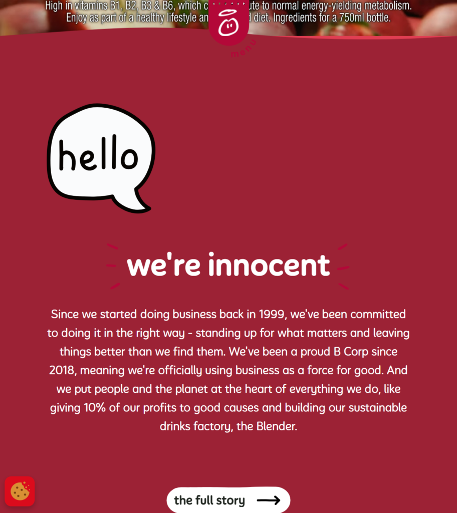 Innocent Drinks shows how mastering your unique brand voice is key to impactful eCommerce copywriting.